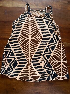 Girls Brown & Black Tribal Print Tank‎ Top